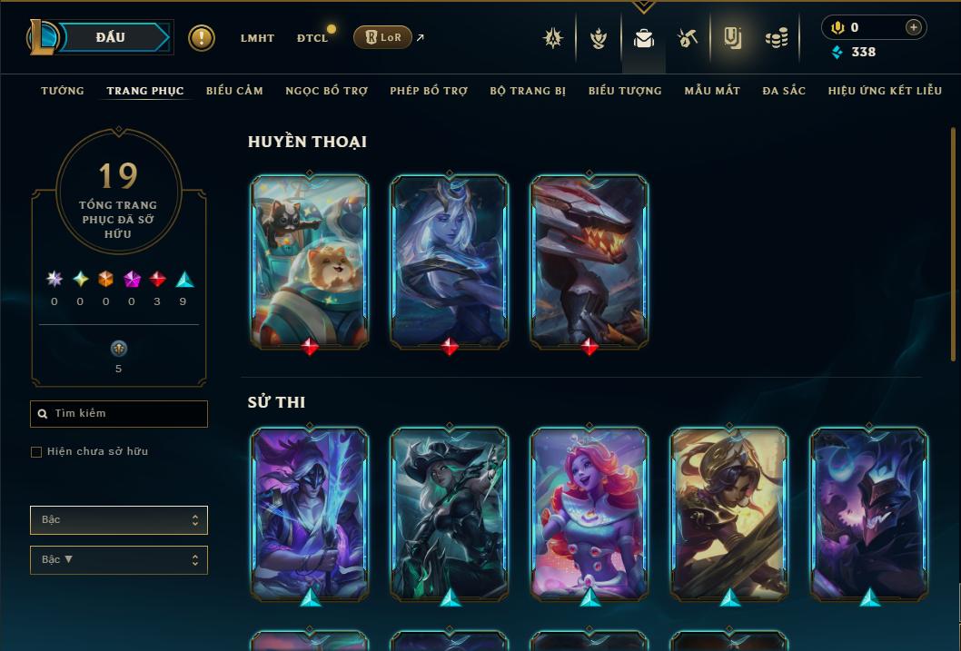 Acc Liên Minh Huyền Thoại/Đấu Trường Chân lý mã số 9390