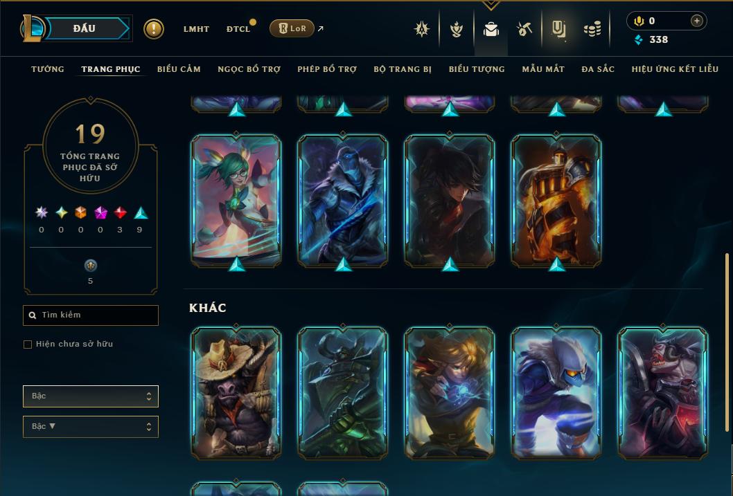 Acc Liên Minh Huyền Thoại/Đấu Trường Chân lý mã số 9390