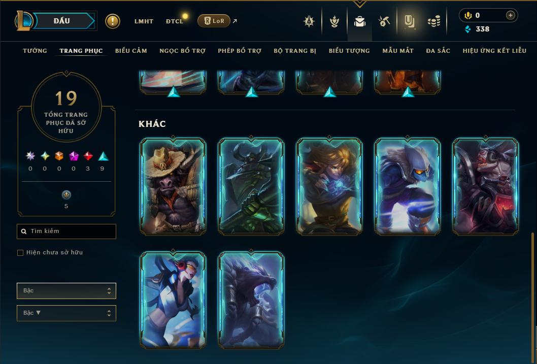 Acc Liên Minh Huyền Thoại/Đấu Trường Chân lý mã số 9390