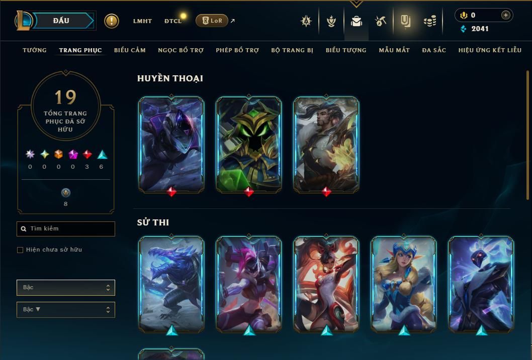 Acc Liên Minh Huyền Thoại/Đấu Trường Chân lý mã số 9392