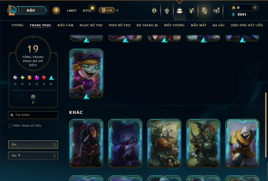 Acc Liên Minh Huyền Thoại/Đấu Trường Chân lý mã số 9392