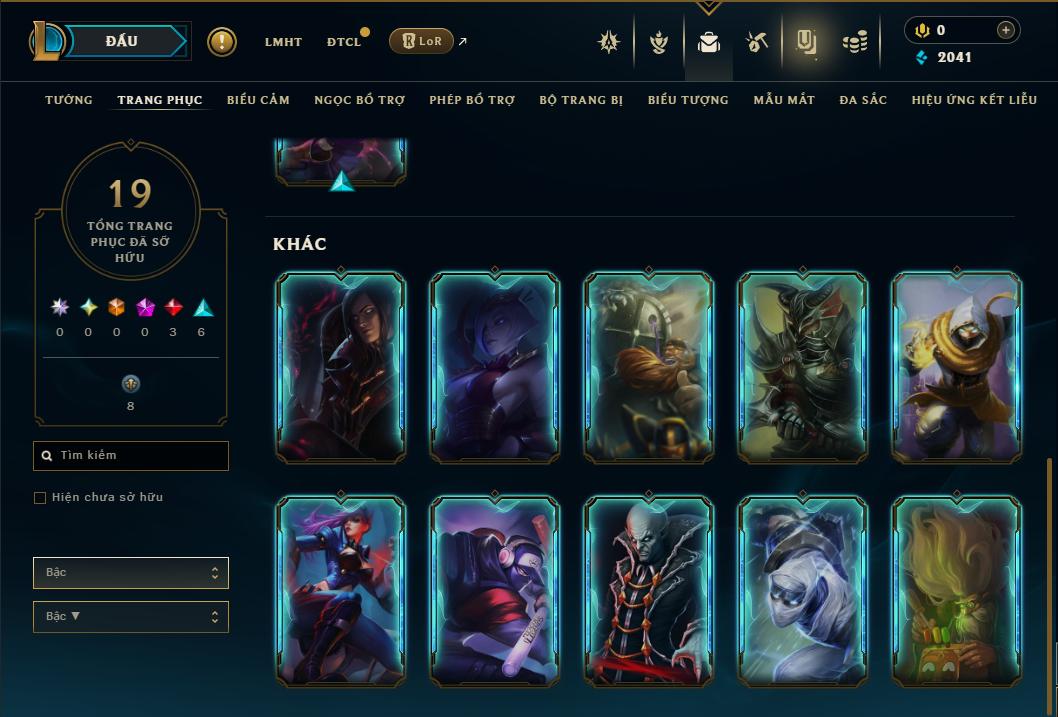 Acc Liên Minh Huyền Thoại/Đấu Trường Chân lý mã số 9392