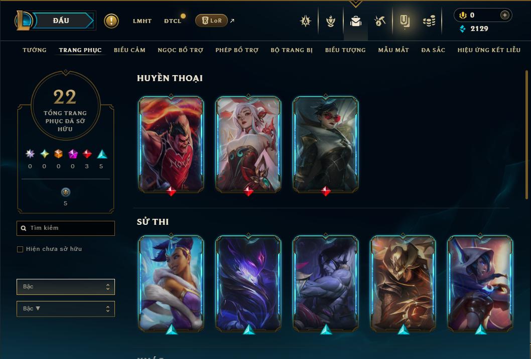 Acc Liên Minh Huyền Thoại/Đấu Trường Chân lý mã số 9393