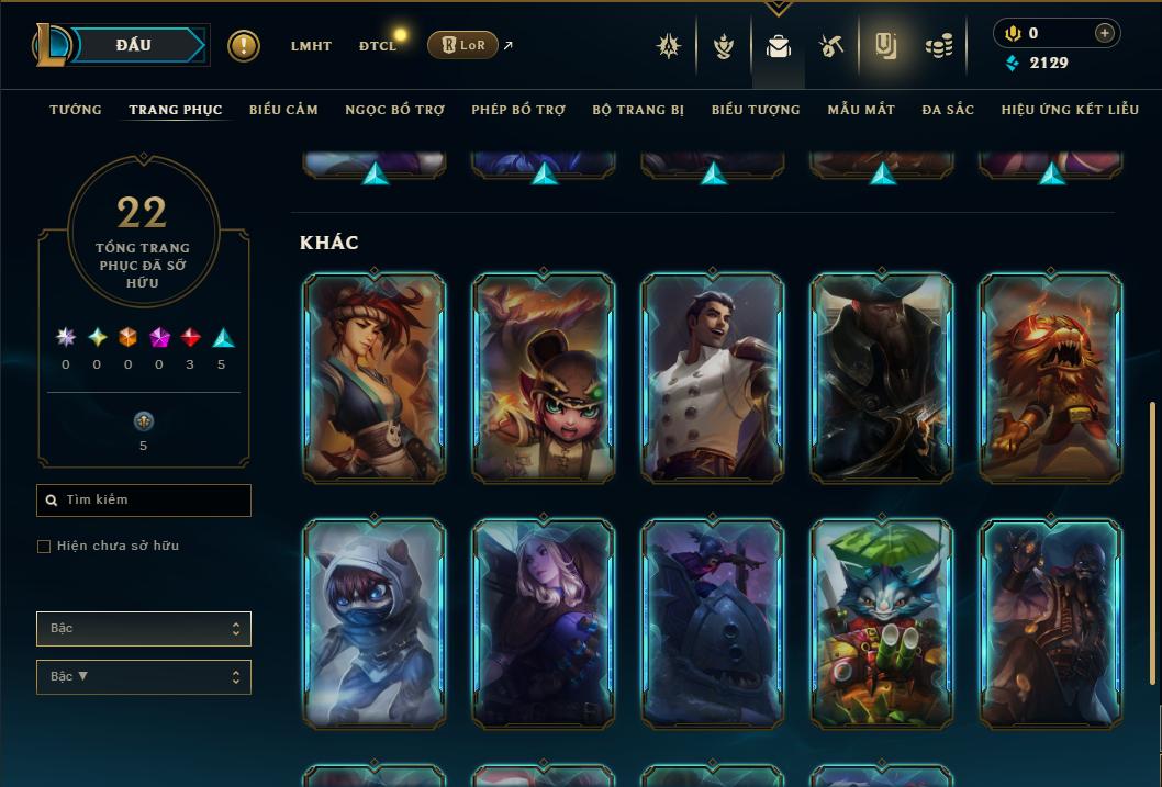 Acc Liên Minh Huyền Thoại/Đấu Trường Chân lý mã số 9393