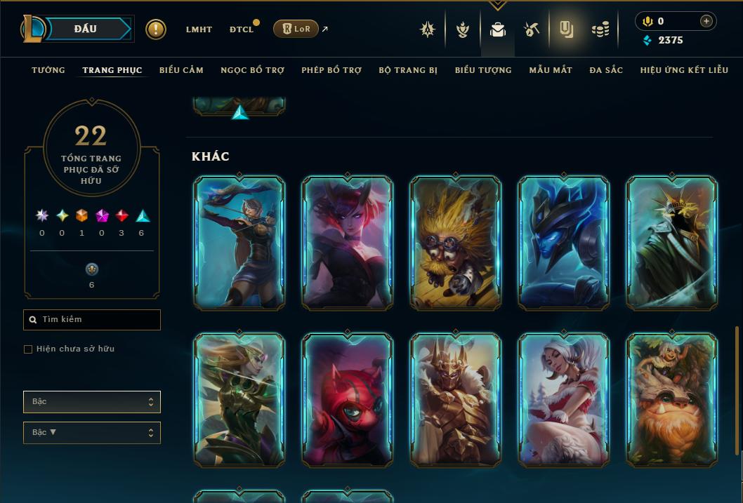 Acc Liên Minh Huyền Thoại/Đấu Trường Chân lý mã số 9394