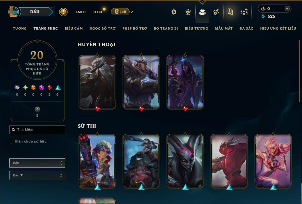 Acc Liên Minh Huyền Thoại/Đấu Trường Chân lý mã số 9395