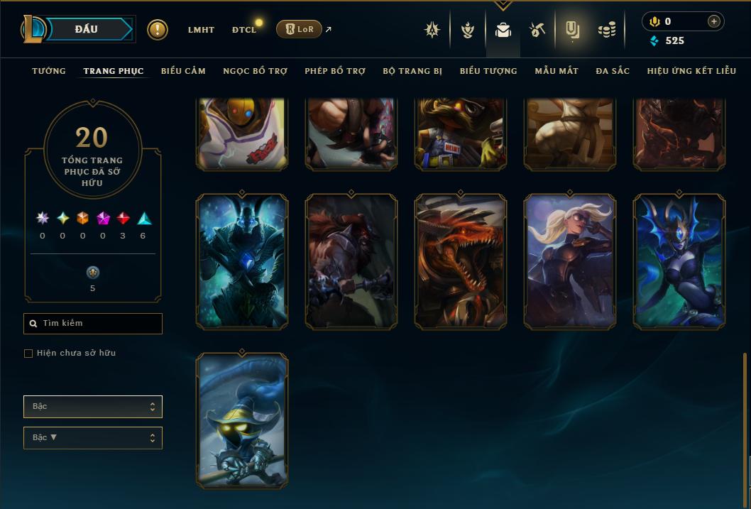 Acc Liên Minh Huyền Thoại/Đấu Trường Chân lý mã số 9395