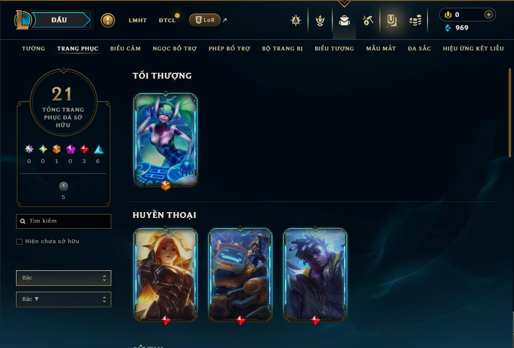 Acc Liên Minh Huyền Thoại/Đấu Trường Chân lý mã số 9396