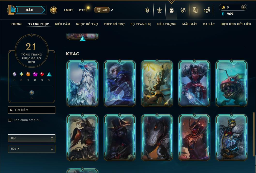 Acc Liên Minh Huyền Thoại/Đấu Trường Chân lý mã số 9396