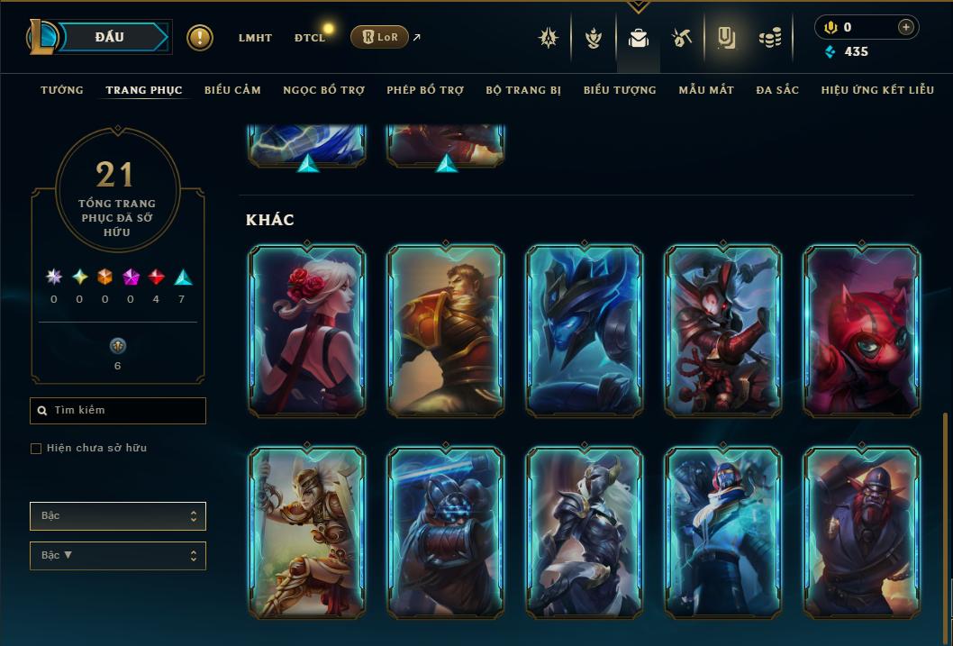 Acc Liên Minh Huyền Thoại/Đấu Trường Chân lý mã số 9397