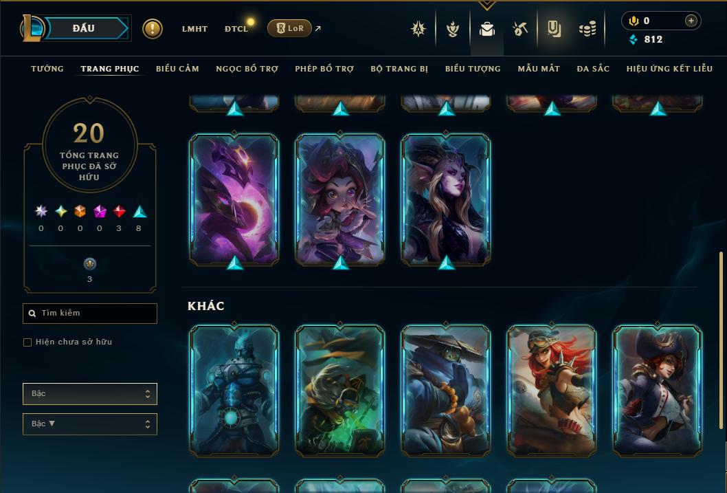 Acc Liên Minh Huyền Thoại/Đấu Trường Chân lý mã số 9398