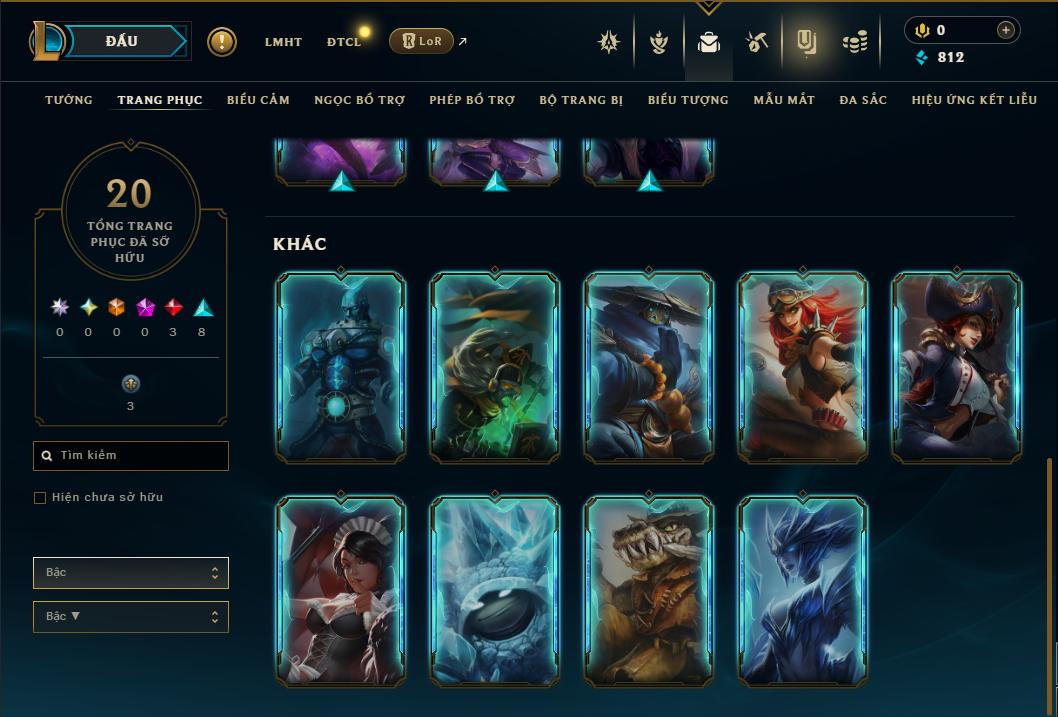 Acc Liên Minh Huyền Thoại/Đấu Trường Chân lý mã số 9398