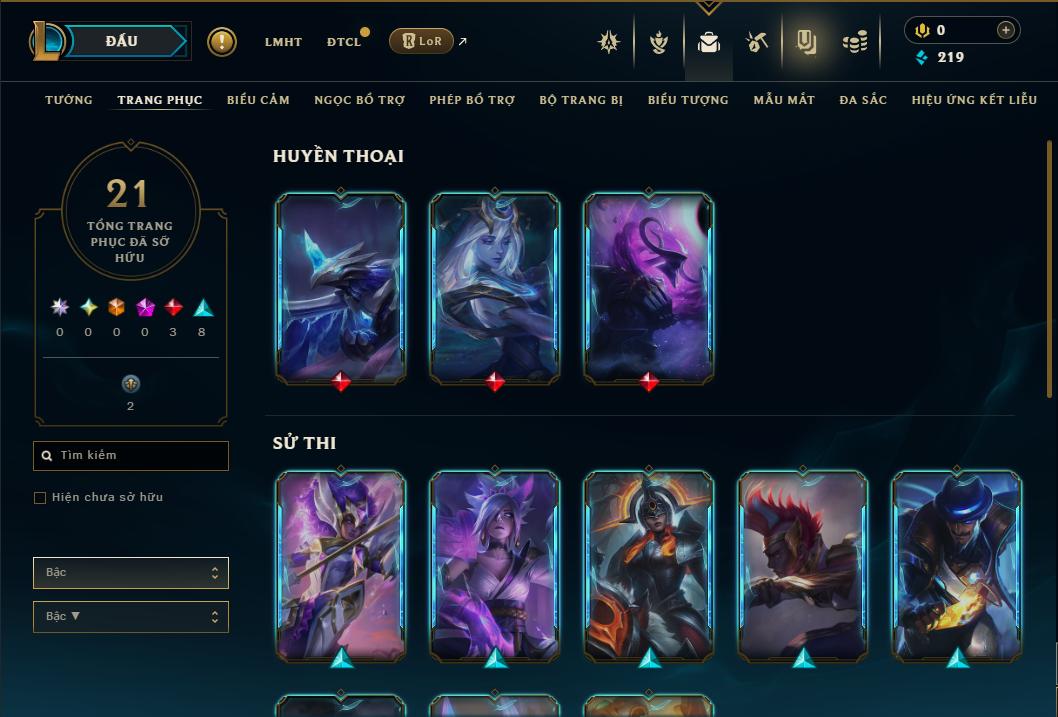 Acc Liên Minh Huyền Thoại/Đấu Trường Chân lý mã số 9399