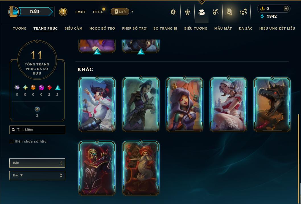 Acc Liên Minh Huyền Thoại/Đấu Trường Chân lý mã số 9400