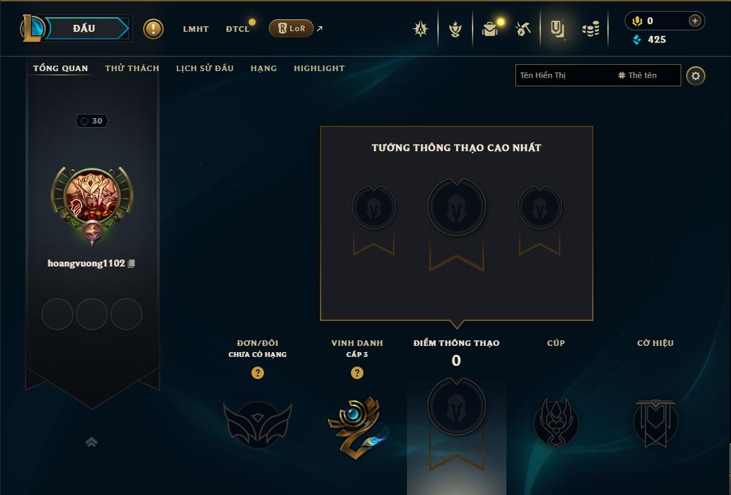 Acc Liên Minh Huyền Thoại/Đấu Trường Chân lý mã số 9401