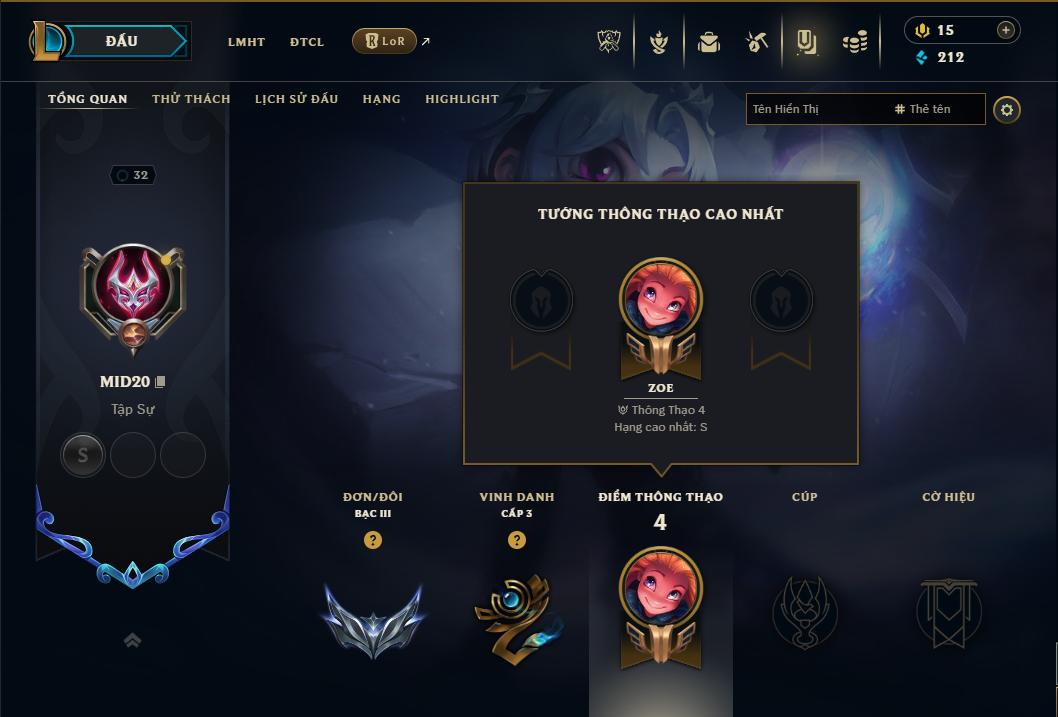 Acc Liên Minh Huyền Thoại/Đấu Trường Chân lý mã số 9403