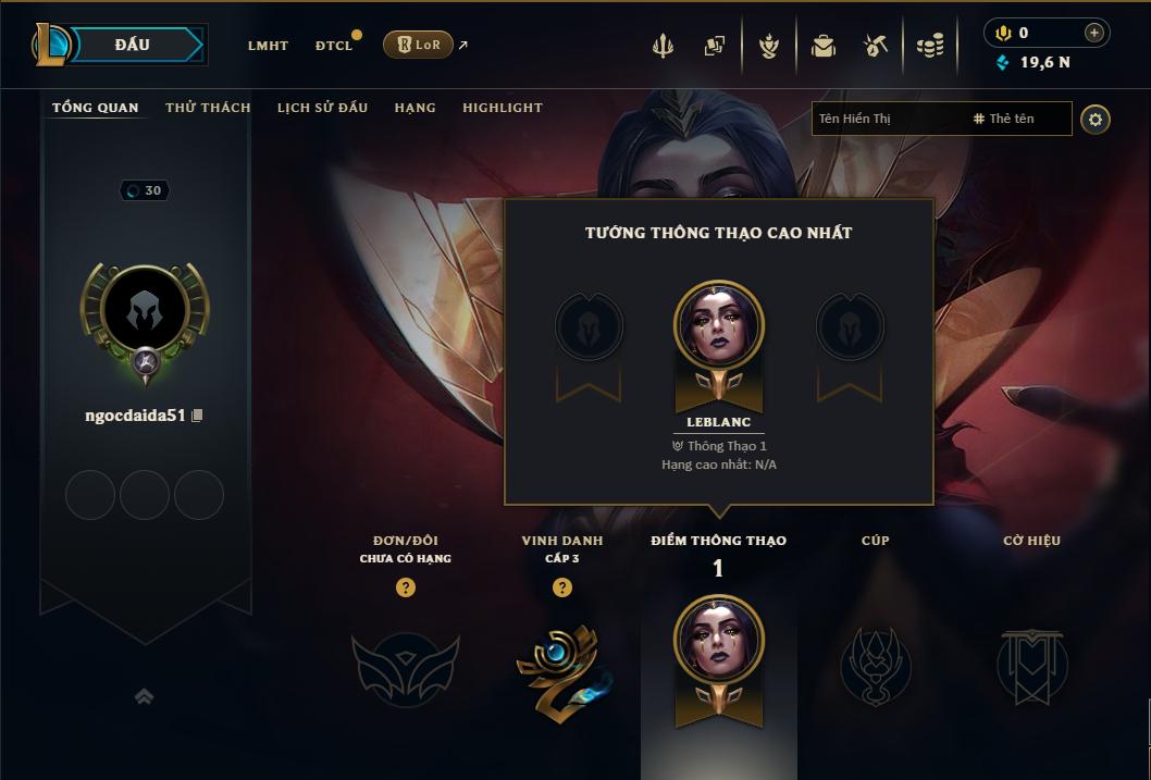 Acc Liên Minh Huyền Thoại mã số 9438