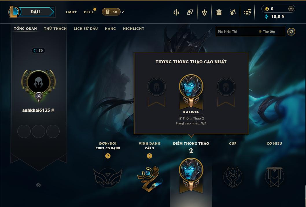 Acc Liên Minh Huyền Thoại mã số 9441