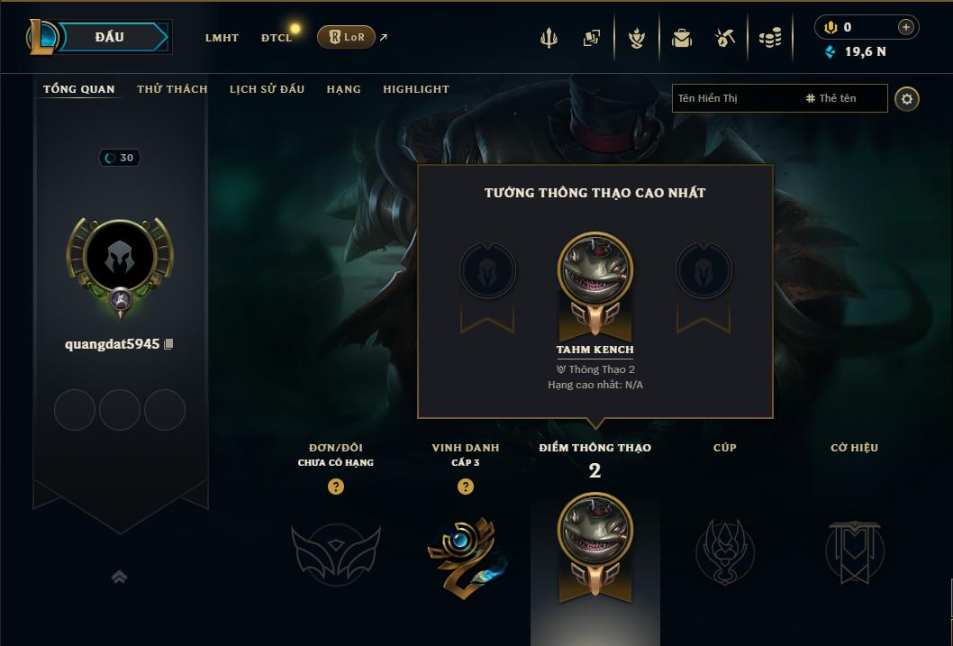 Acc Liên Minh Huyền Thoại mã số 9445