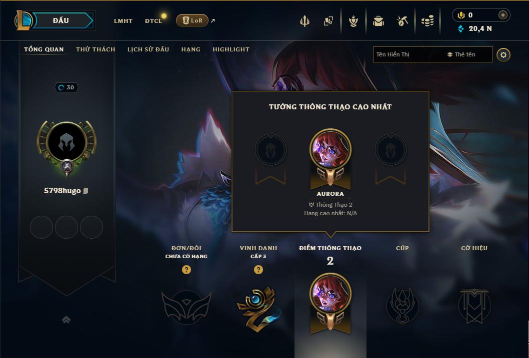 Acc Liên Minh Huyền Thoại mã số 9458