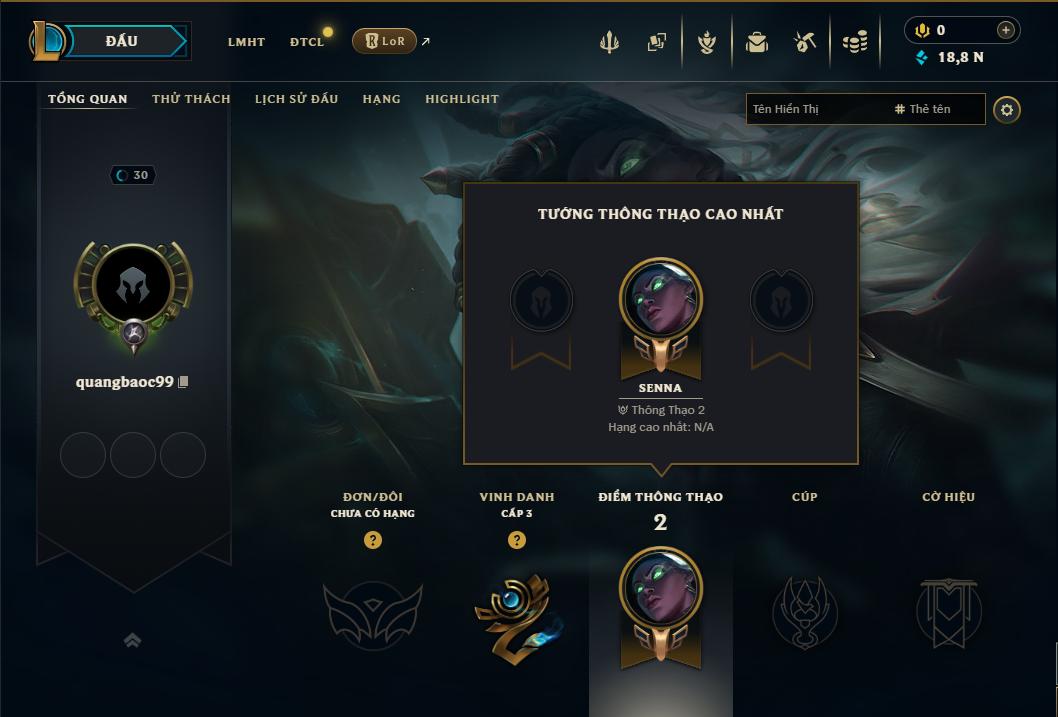 Acc Liên Minh Huyền Thoại mã số 9462