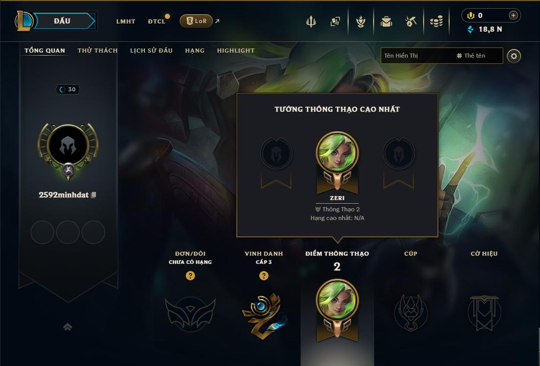 Acc Liên Minh Huyền Thoại mã số 9463