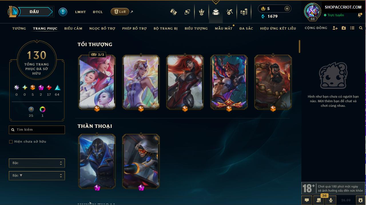 Acc Liên Minh Huyền Thoại mã số 9713