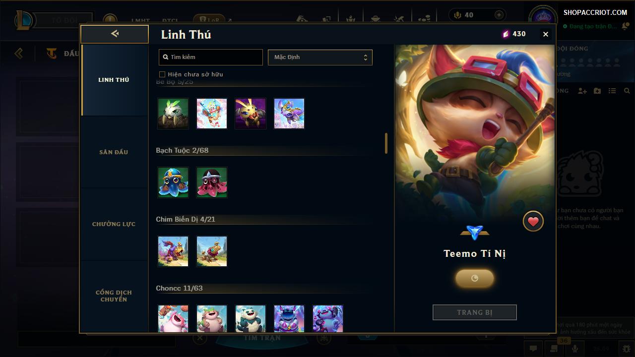 Acc Liên Minh Huyền Thoại mã số 9746