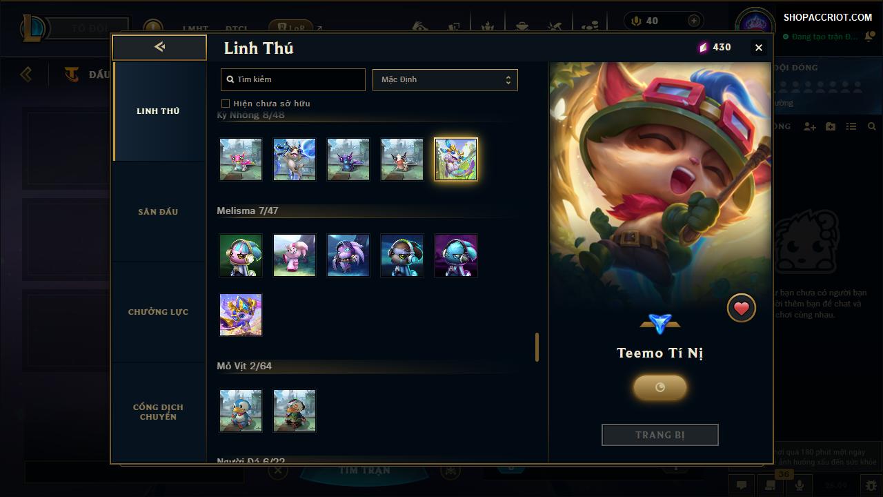Acc Liên Minh Huyền Thoại mã số 9746
