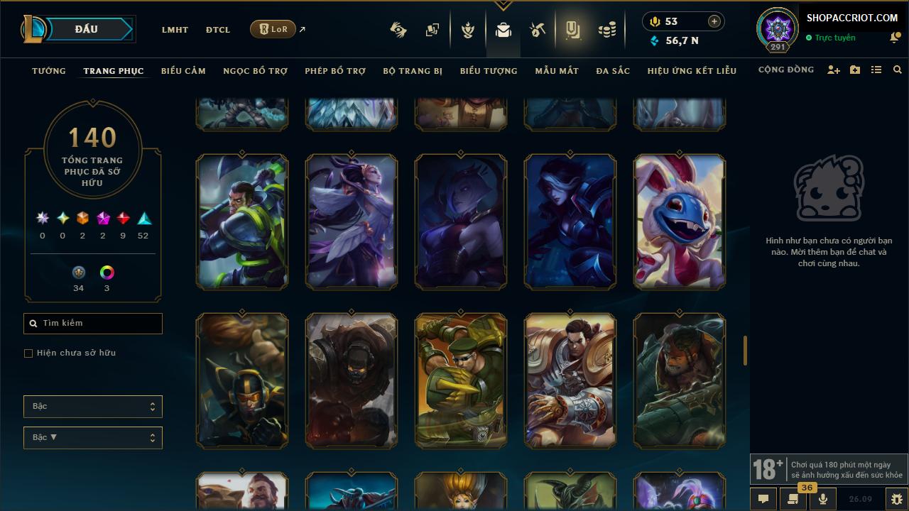 Acc Liên Minh Huyền Thoại mã số 9810