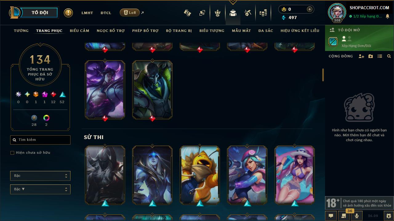 Acc Liên Minh Huyền Thoại mã số 9844