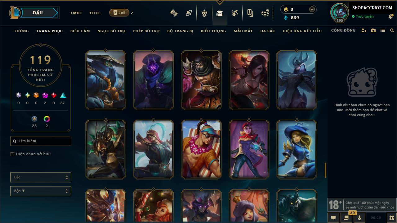 Acc Liên Minh Huyền Thoại mã số 9867